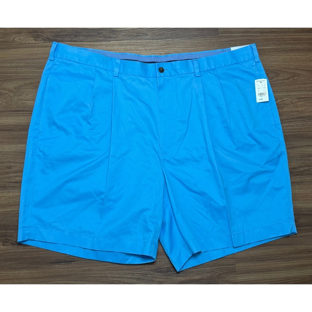 Brooks Brothers Blue Lightweight Advantage Chino Pleated Shorts Men's Sz 44